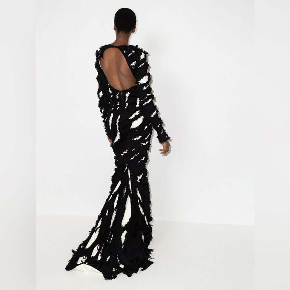 ISO!!!!!! - Rick Owens Zebra-effect deconstructed Gown